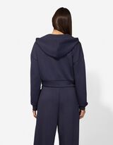 Sweatjacke - Cropped - dunkelblau