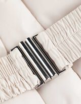 Steppjacke - Abnehmbarer Kunstpelz - hellgrau