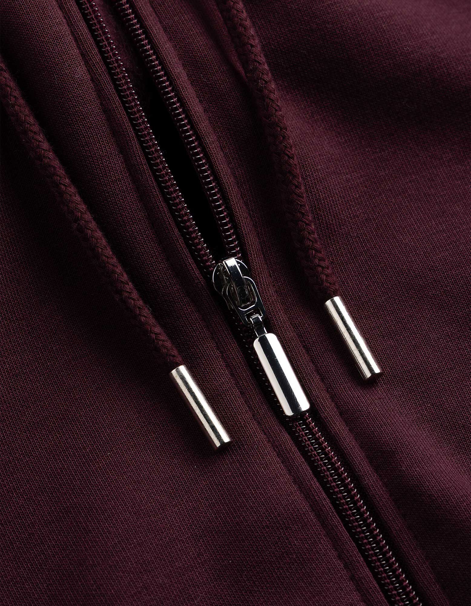 Sweatjacke - Gerippte Abschl&uuml;sse - Lila