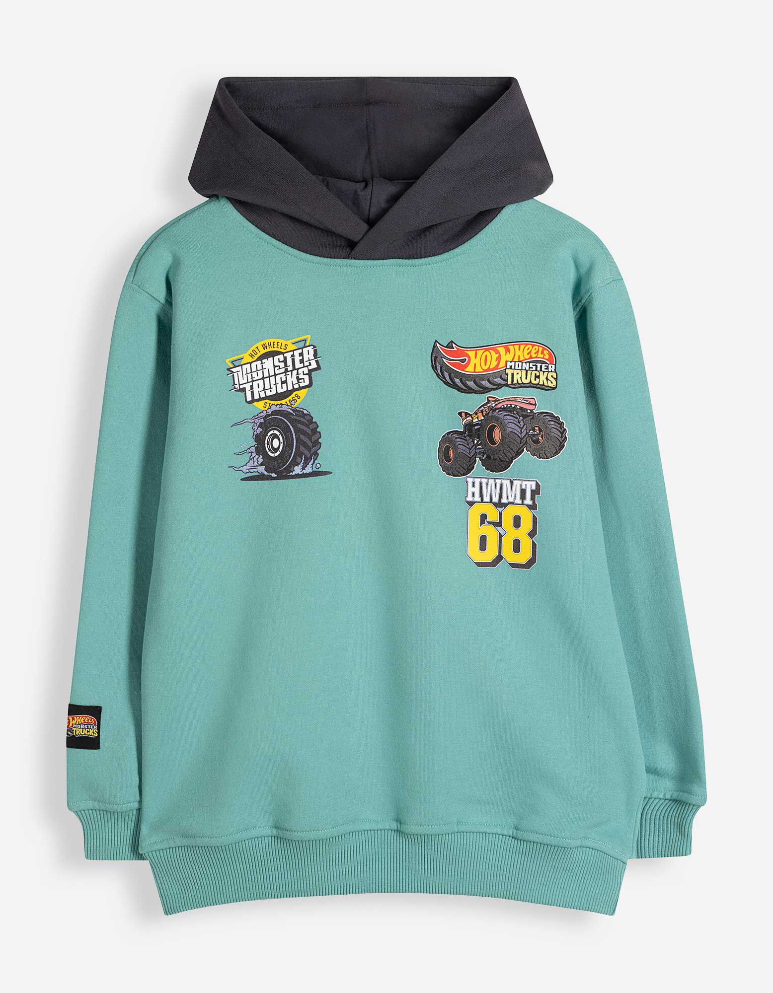 Sweat &agrave; capuche - Hot Wheels - taupe