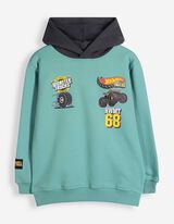 Sweat &agrave; capuche - Hot Wheels - taupe