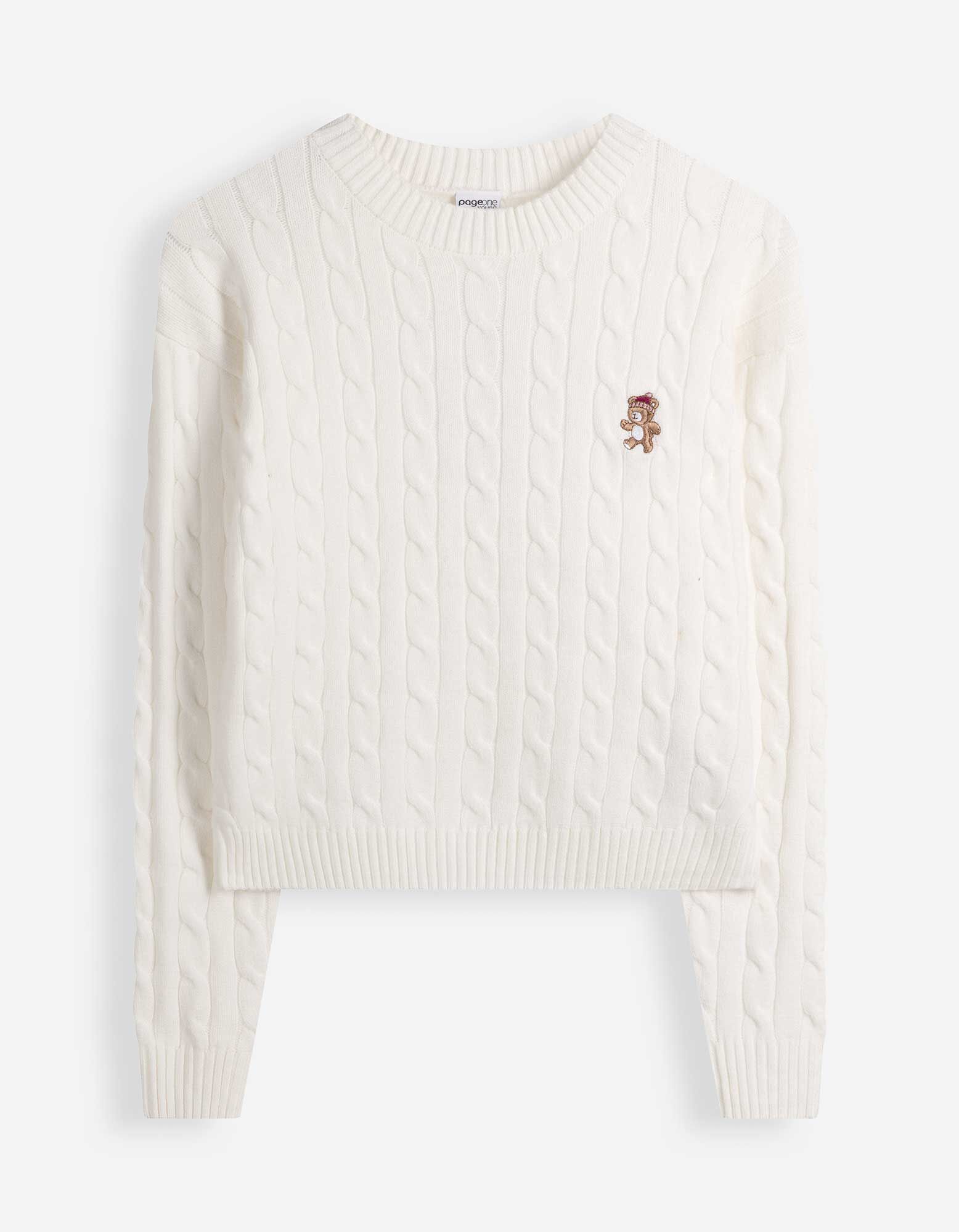 Trui - kabelpatroon - Off-White