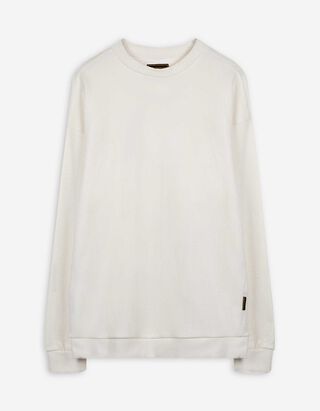 Mikina - Kulatý výstřih - bílá