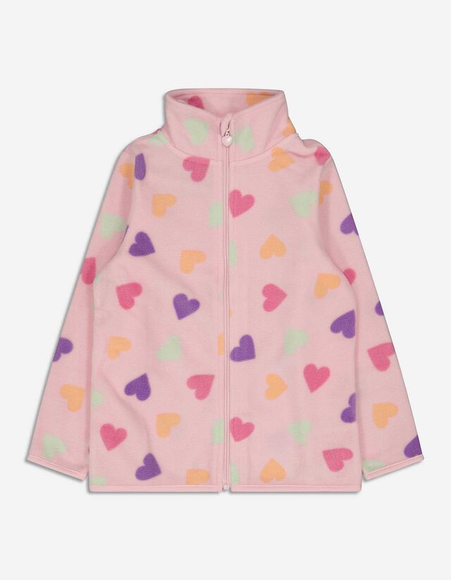 Pulover od flisa - Print po čitavoj površini - pink