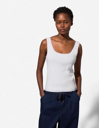 Stricktop - Viskose-Mix - wei&szlig;