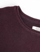 sweter - zwijane krawędzie - ciemny czerwony