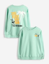 Sweatshirt - R&uuml;ckenprint - hellgr&uuml;n