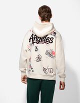Sweatshirt - Allover-Print - wei&szlig;