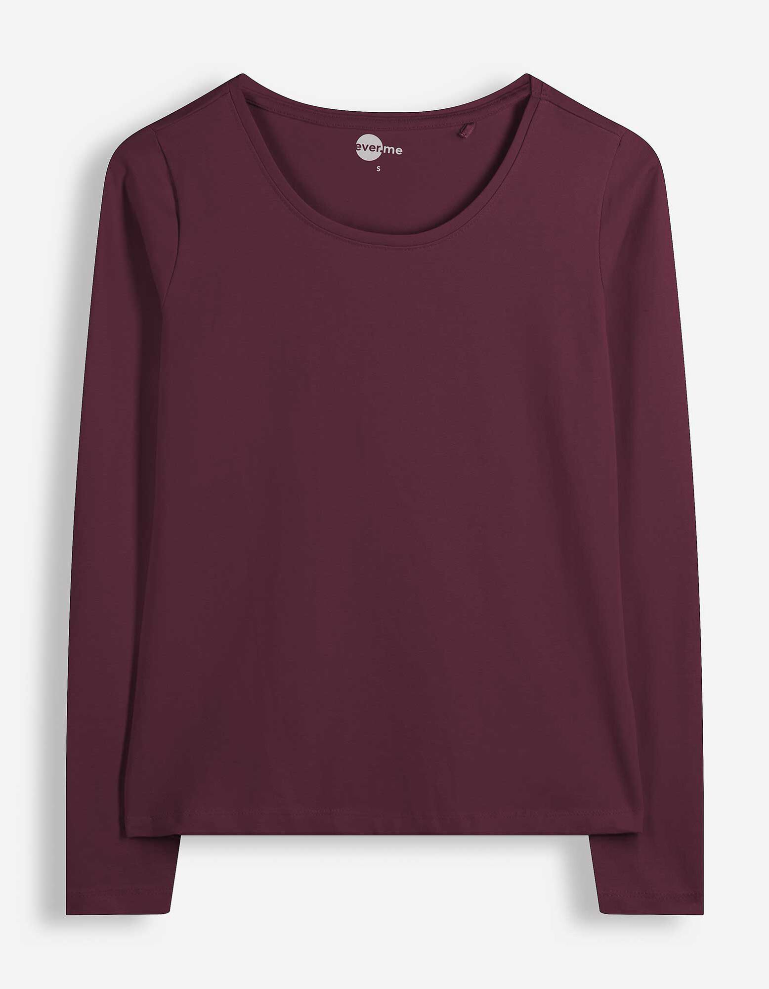 Langarmshirt - Baumwolle - Lila