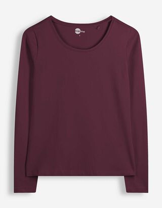Langarmshirt - Baumwolle - Lila