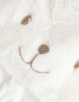 Pălărie și mănuși Set - Pluș - Alb