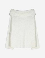 Strickpullover - Carmen-Ausschnitt - weiß