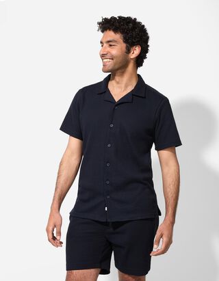 Hemd - einfarbig - dunkelblau