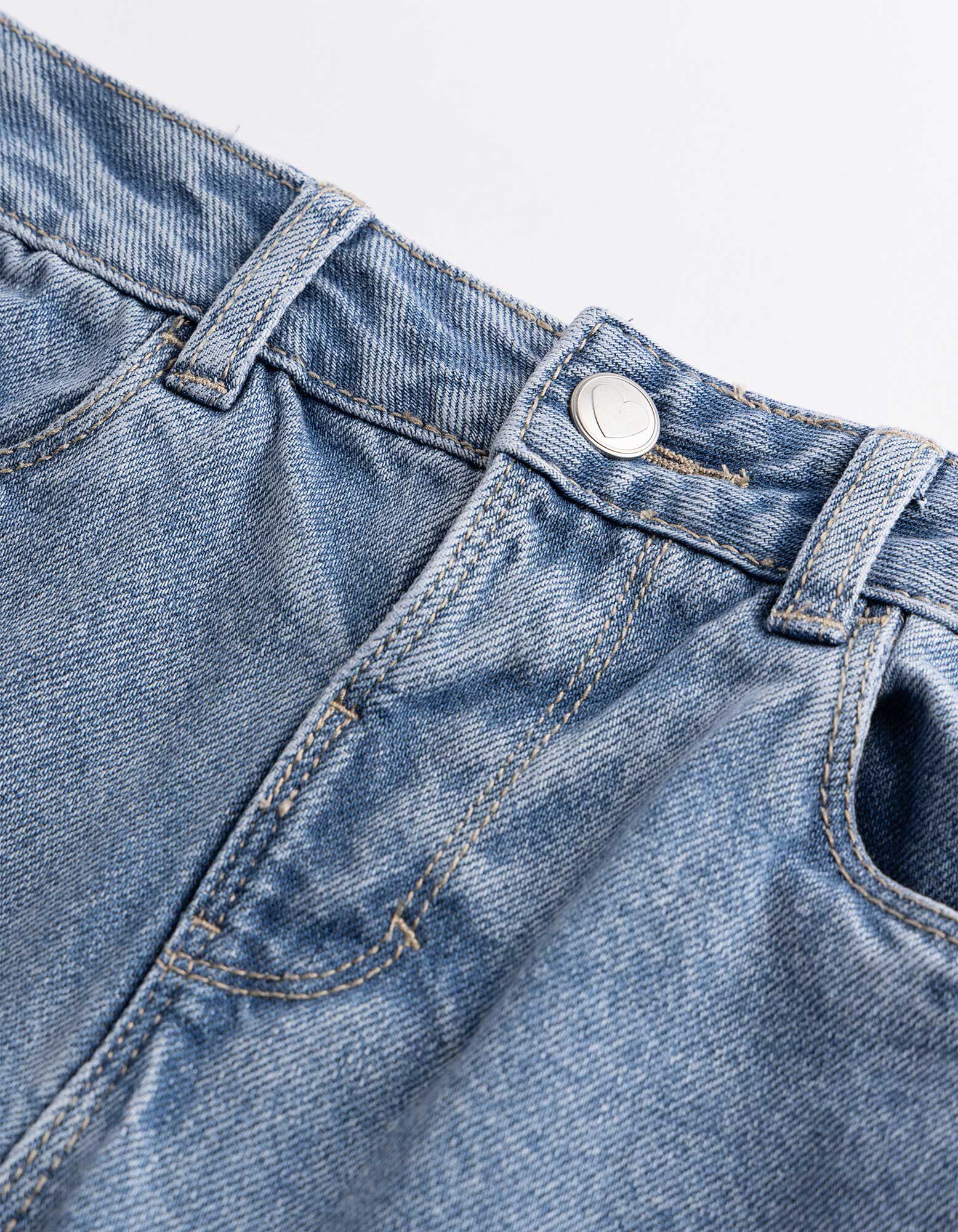 Jeans - Volants - Hellblau