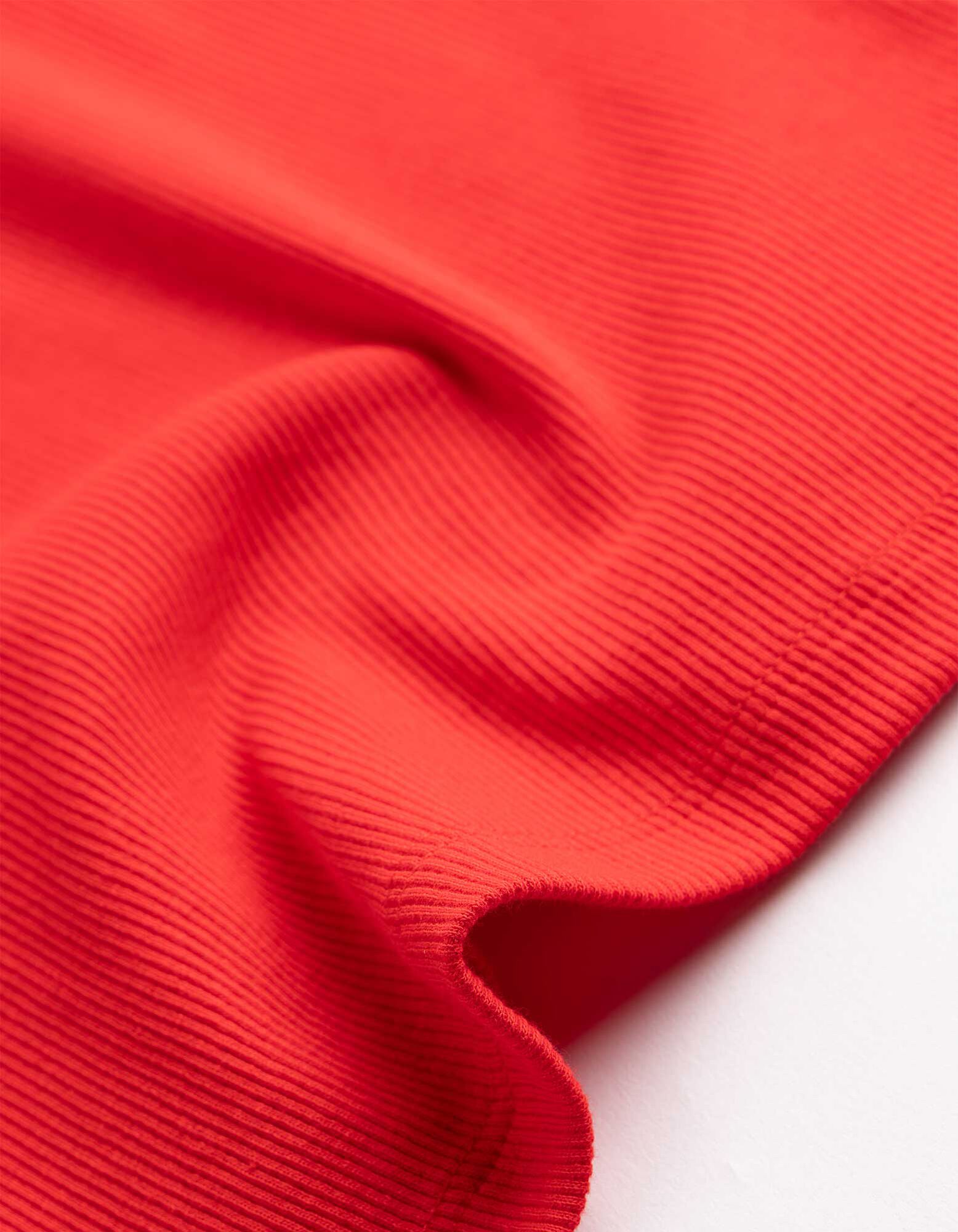 Cropped Top - Gerippt - Rot