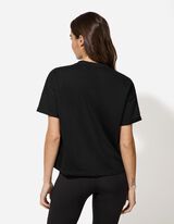 Tričko - 3D aplik&aacute;cia - cierna