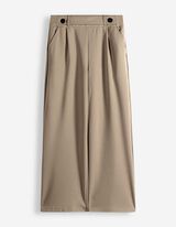 Pantalon - Fermeture &eacute;lastique - Brun