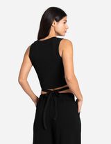 Ujjatlan felső - Megk&ouml;tős &ouml;v - fekete