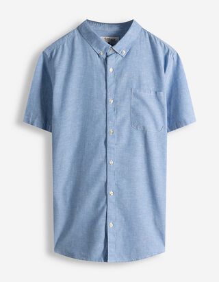 Hemd - Leinen-Mix - hellblau