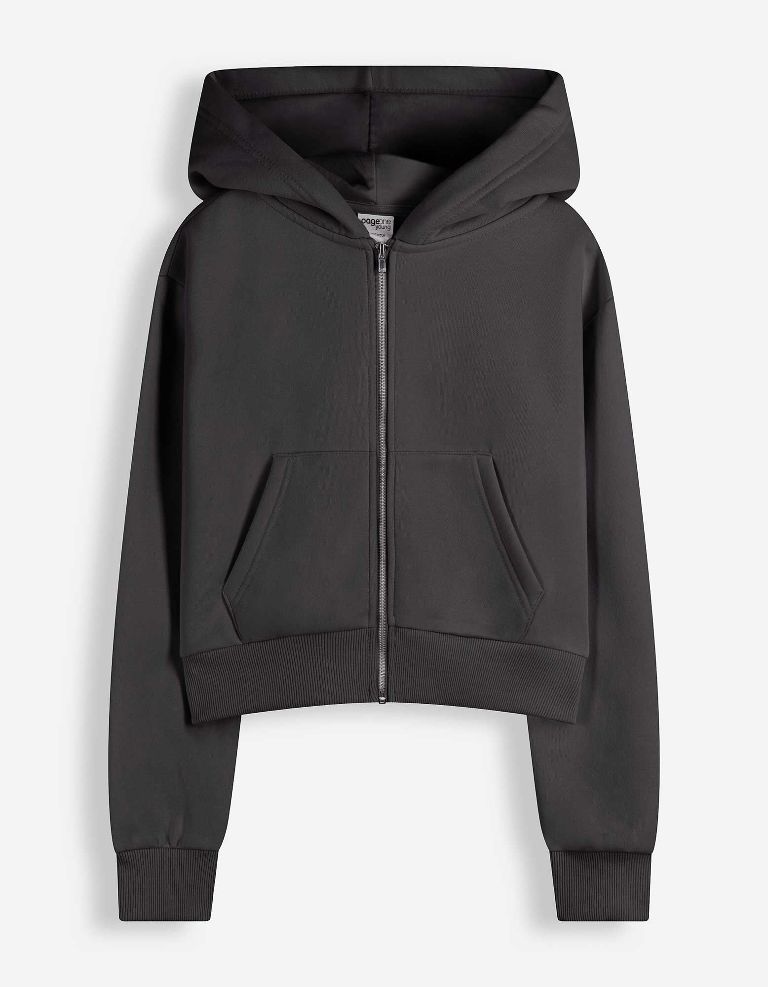 Sweatjacke - Cropped - Hellblau
