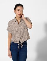 Overhemdblouse - Print all-over - Beige