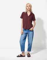 Bluse - einfarbig - dunkelrot