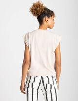 T-shirt - Encolure ronde - Beige