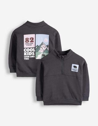 Mikina - Zadn&iacute; potisk - Tmavě &scaron;ed&aacute;