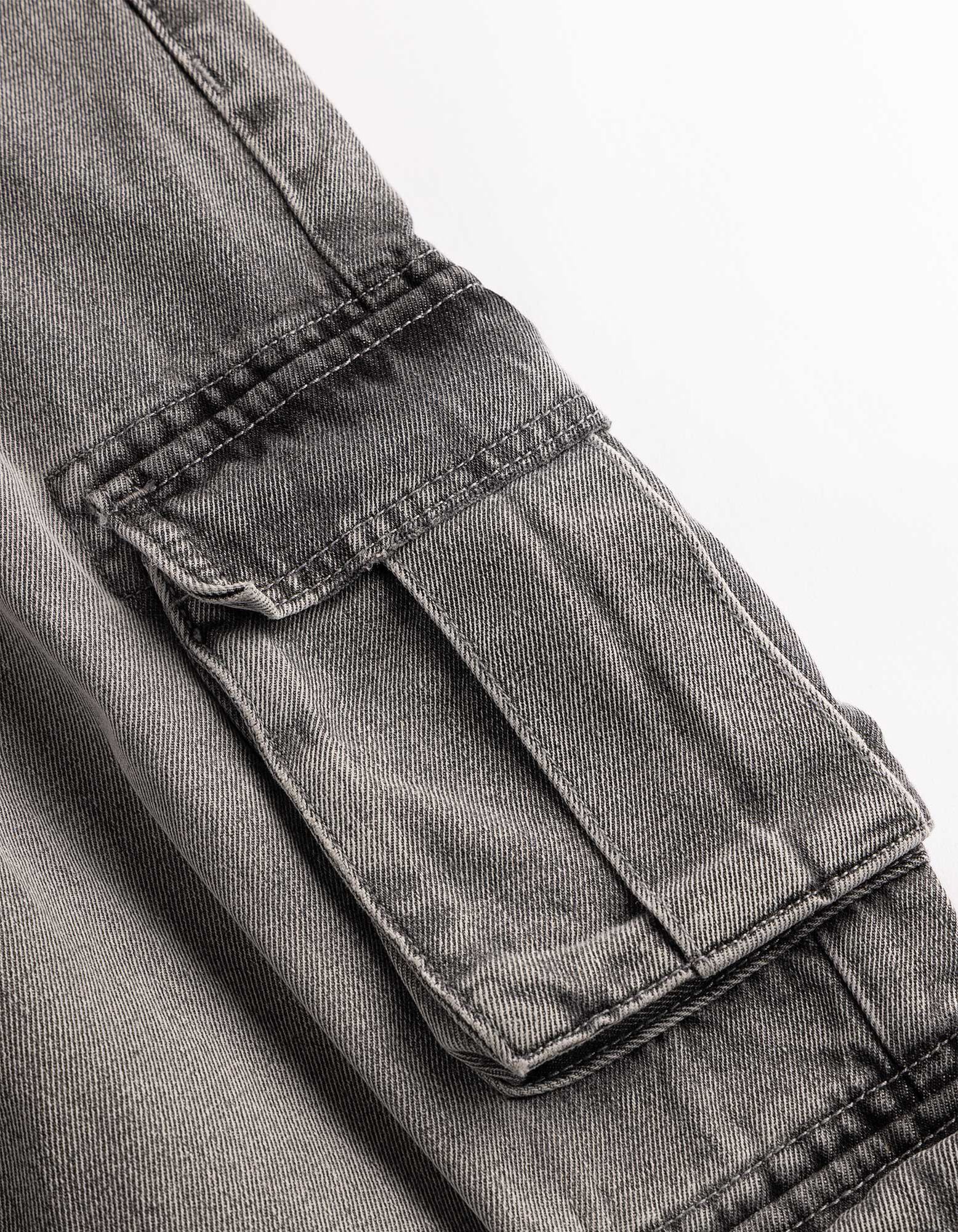 Pantalon cargo - Coupe ample - Gris