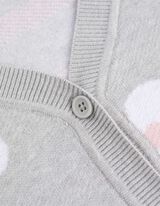 Giacca in maglia - Fantasia floreale - grigio chiaro