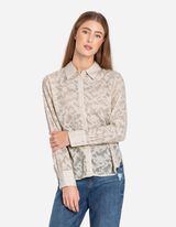 bluzka koszulowa - Szyfon - bialy