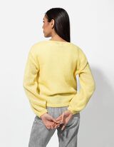 Trui - V-hals - geel