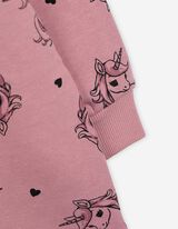 Longpullover - Allover-Print - rosa