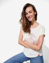 T-shirt - Borduursels - wit