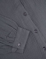 Bluză cu mânecă lungă - Muselină - Gri inchis