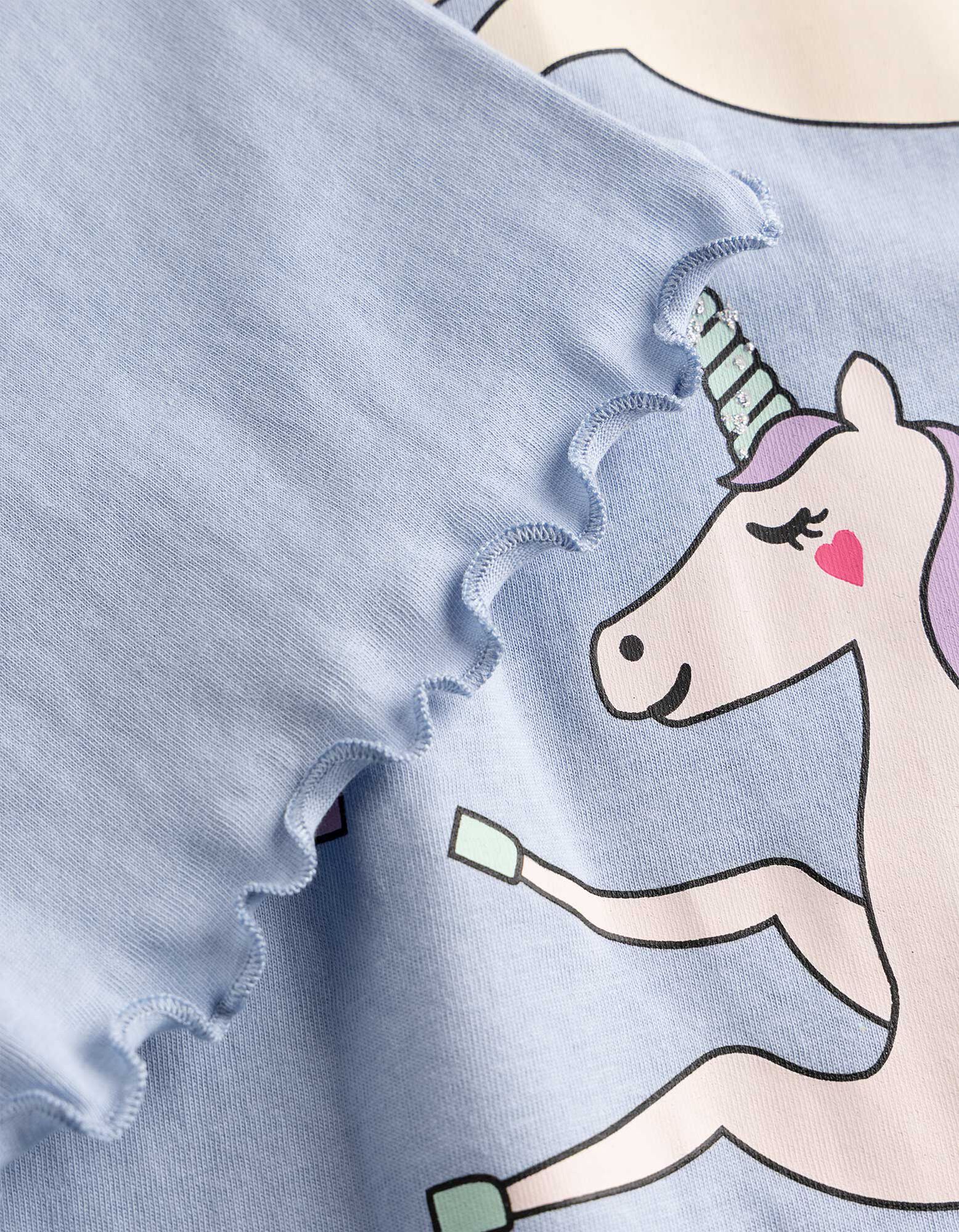 Ensemble pyjama (T-shirt et short) - Licorne - Bleu clair