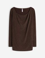 Tričko - lurex - tmave hneda