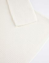 Langarmshirt - Rippstrick - weiß