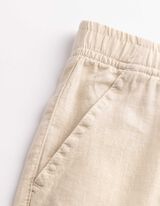 Pantalon - Lin m&eacute;lang&eacute; - blanc