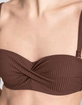 Top bikini - Spalline regolabili - marrone scuro