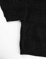 Pulover de tricot - Tricot perforat - Negru