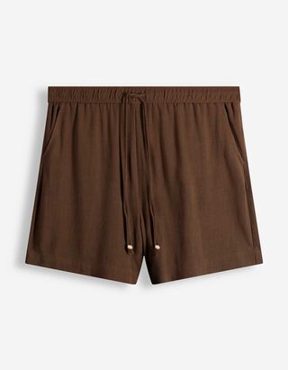 Bermuda  - Leinen-Optik - braun