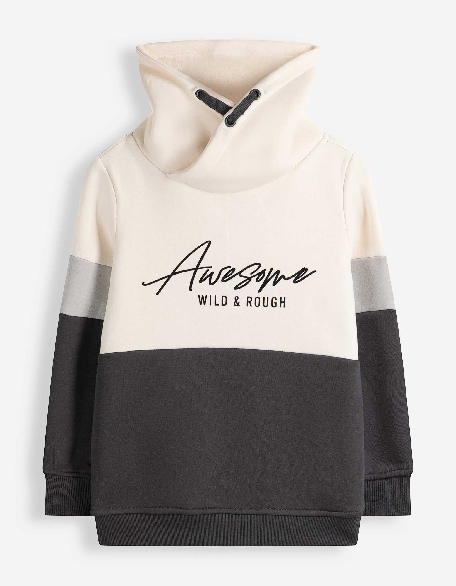 Set aus Sweatshirt und Hose - Color-Blocking - Dunkelgrau