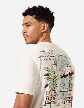 T-Shirt - R&uuml;ckenprint - Wei&szlig;