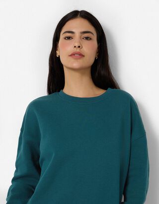 Mikina - Nadměrn&yacute; střih Oversized Fit - Petrolejov&aacute;