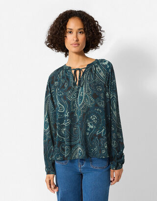 Blouse - Paisleyprint - Petrolblauw