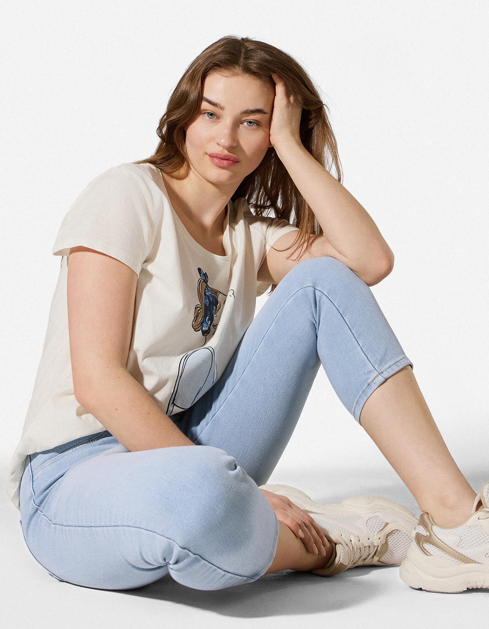 Caprihose - Skinny Fit - hellblau