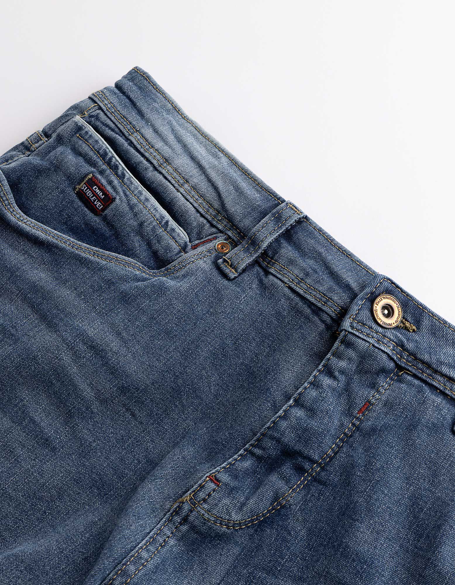 Jeansshorts - dark blue denim - Hellblau