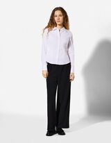 Bluse - Baumwoll-Mix - wei&szlig;