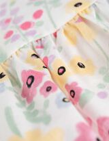 Rochie în linie A - Imprimeu allover - Alb